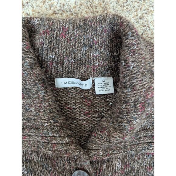 Liz Claiborne Women’s 2-Button Cardigan Sweater Heather Brown Size Medium - Picture 6 of 10
